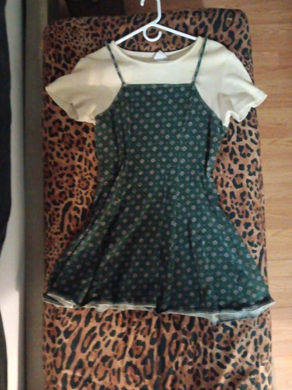 oft mint green with a subtle icy blue dress